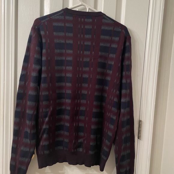 Perry Ellis Navy & Burgundy Wool Sweater - SzXL - Picture 3 of 3